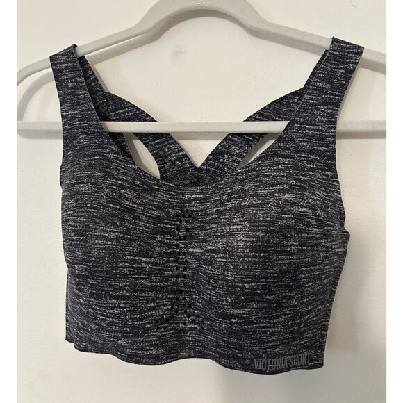 VICTORIA'S SECRET SPORT Angel Max Sports Bra 32DD Gray Black Maximum Adjustable - Picture 1 of 6